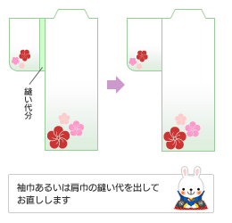 裄直し｜（裄を長くする場合）